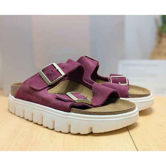 Birkenstock Arizona Papillio Berry Crush Suede Chunky Platform Sandals EU 39 NIB - Picture 1 of 13